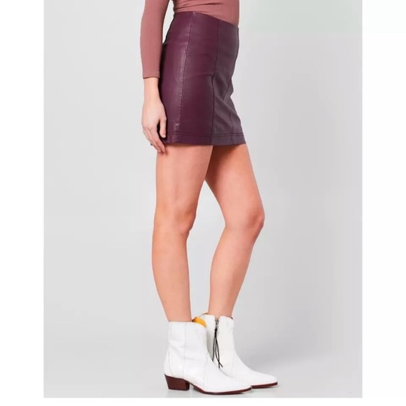 Free People Modern Femme Vegan Leather Mini Skirt - Picture 13 of 13